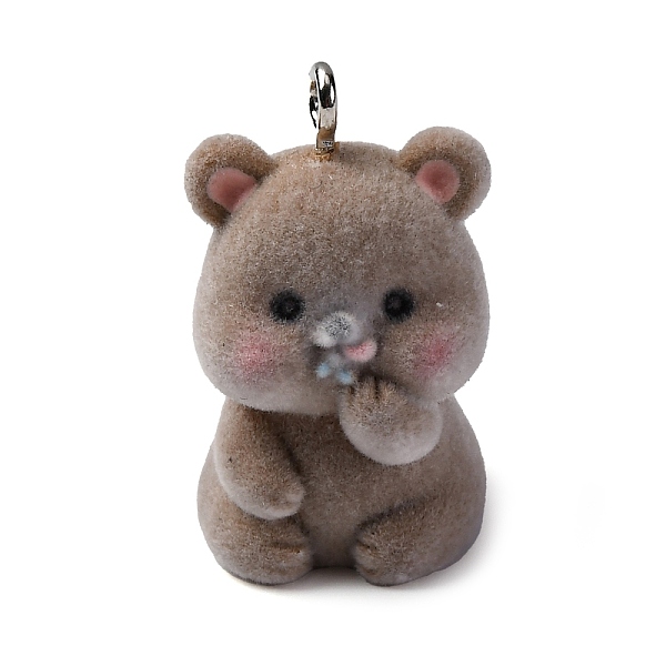Flocky Animal Resin Pendants