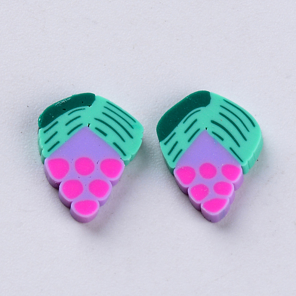 

PandaHall Handmade Polymer Clay Cabochons, Fashion Nail Art Decoration Accessories, Grape, Medium Orchid, 9~11x7~10x1.5~3mm, about...