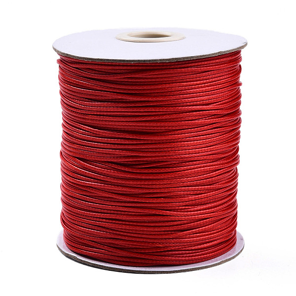 

PandaHall Korean Waxed Polyester Cord, Bead Cord, Red, 1.2mm, about 185yards/roll Waxed Polyester Cord Round Red