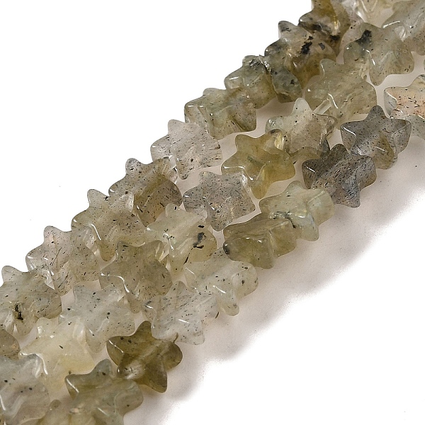 

PandaHall Natural Labradorite Beads Strands, Star, 6x5.5x2mm, Hole: 0.8mm, about 75pcs/strand, 14.57 inch(37cm) Labradorite Star