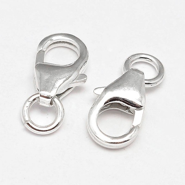 

PandaHall 925 Sterling Silver Lobster Claw Clasps, with Jump Rings, Silver, 10x6x2.8mm, Hole: 3.5mm, about 39pcs/20g Sterling Silver Others