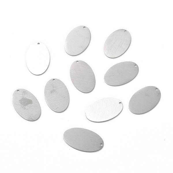 

PandaHall 304 Stainless Steel Pendants, Double Side Drawbench, Stamping Blank Tag, Oval, Stainless Steel Color, 31x19x1mm, Hole: 1.6mm 304...