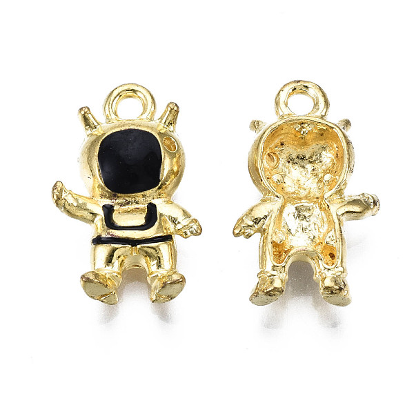 

PandaHall Alloy Enamel Pendants, Cadmium Free & Lead Free, Golden, Robot, Black, 17.5x11x4.5mm, Hole: 1.6mm Alloy+Enamel Others Black