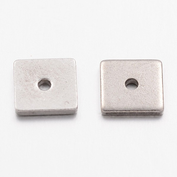 

PandaHall 304 Stainless Steel Spacer Beads, Square, Stainless Steel Color, 6x1mm, Hole: 1.2mm 304 Stainless Steel Square