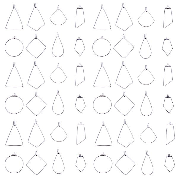 

PandaHall SUNNYCLUE 1 Box 48Pcs 8 Style Beading Hoop Earring Findings with Loop Triangle Fan Rhombus Kite Drop Trapezoid Ring Jewelry...