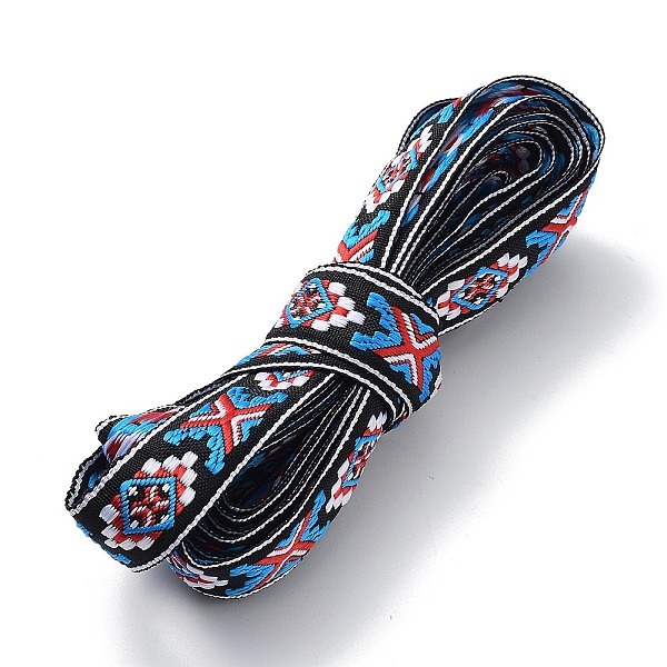 

PandaHall Embroidery Flower Polyester Ribbons, Jacquard Ribbon, Garment Accessories, Colorful, 3/4 inch(20.5mm) Polyester Flower Multicolor