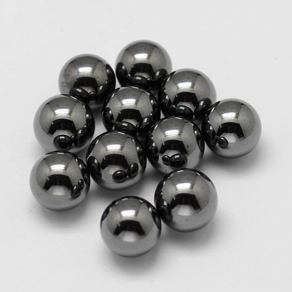 

PandaHall Non-magnetic Synthetic Hematite Beads, No Hole/Undrilled, Round, 8mm Non-magnetic Hematite Round