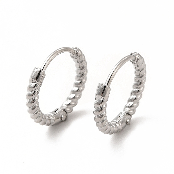 

PandaHall 316 Stainless Steel Hoop Earrings for Women, Stainless Steel Color, 13x14x2mm, Pin: 0.8mm 316 Surgical Stainless Steel Ring