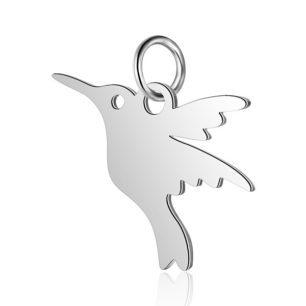 

PandaHall 304 Stainless Steel Charms, Bird, Stainless Steel Color, 13x17x1mm, Hole: 3mm 304 Stainless Steel Bird