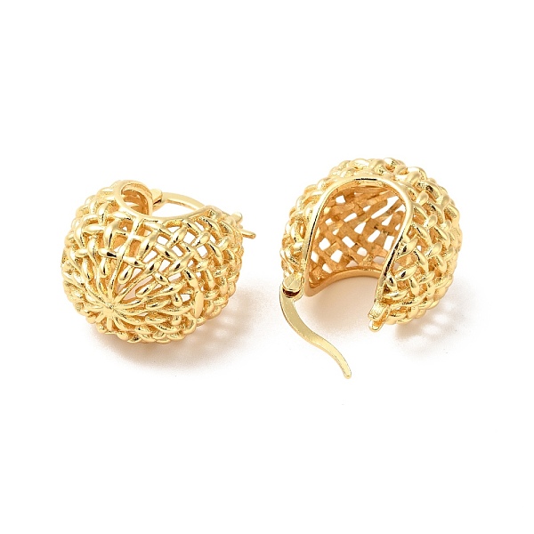 

PandaHall Brass Woven Oval Hoop Earrings, Hollow Chunky Earrings for Women, Cadmium Free & Nickel Free & Lead Free, Real 18K Gold Plated...