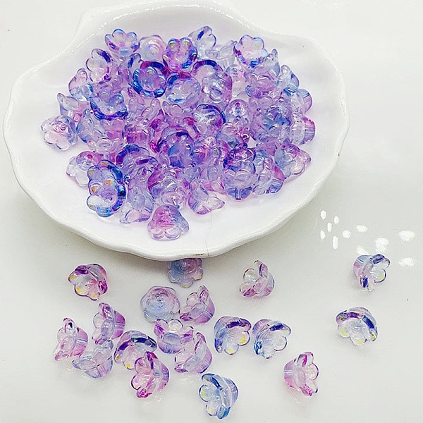 

PandaHall Handmade Lampwork Beads, AB Color, Lily of the Valley, Dark Violet, 12x8mm, Hole: 1.2mm Lampwork Flower