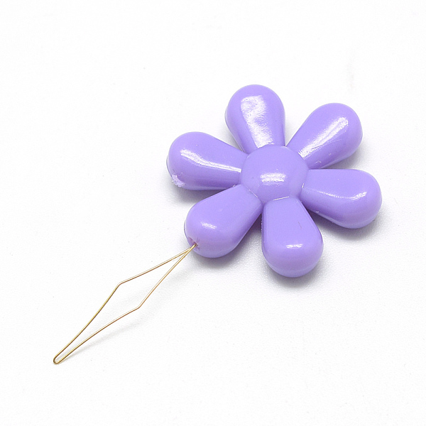 

PandaHall Iron Sewing Needle Devices Threader Thread Guide Tool, with Plastic Findings, Flower, Mixed Color, 44x21x5mm Plastic Multicolor