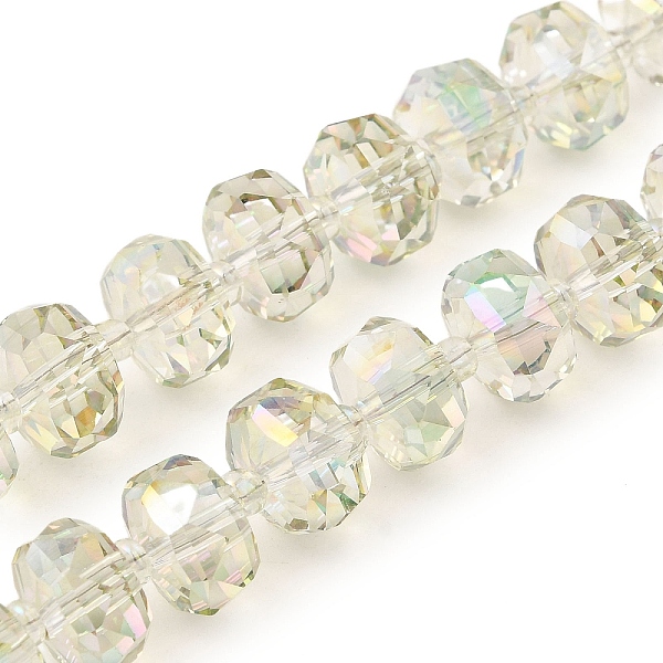 Transparentes perles de verre de galvanoplastie brins