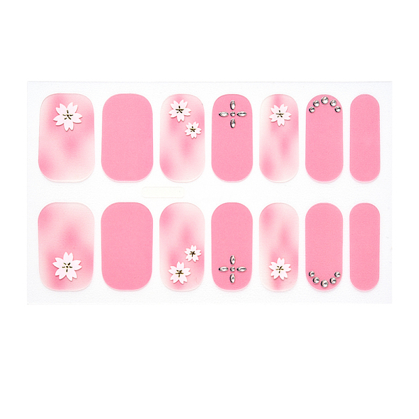 

PandaHall Full Cover Nombre Nail Stickers, Self-Adhesive, for Nail Tips Decorations, Pale Violet Red, 24x8mm, 14pcs/sheet Paper Flower