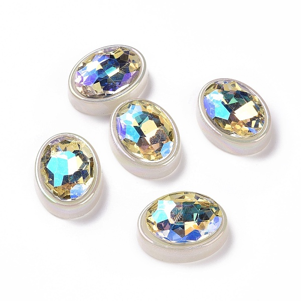 

PandaHall Rainbow Iridescent Plating Acrylic Cabochons, Glitter Cabochons, Oval, White, 22x16.5x8mm Acrylic Oval White