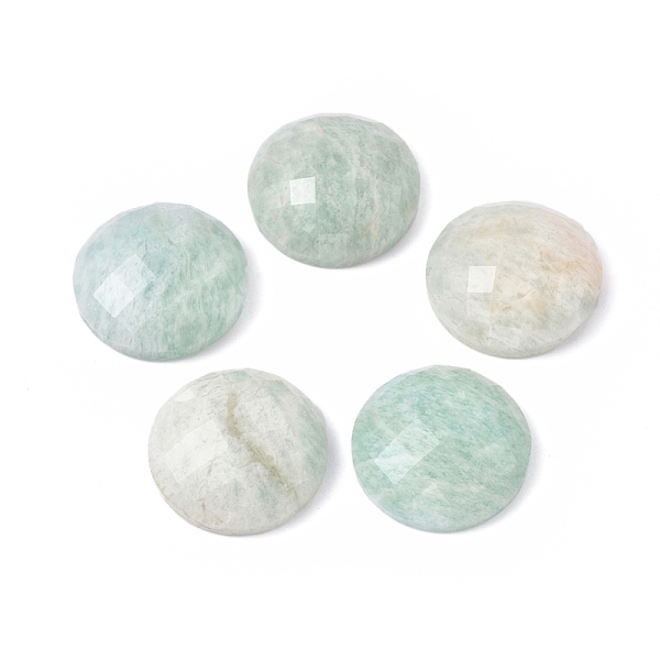 

PandaHall Natural Amazonite Cabochons, Half Round, Faceted, 15.5x5.5mm Amazonite Half Round