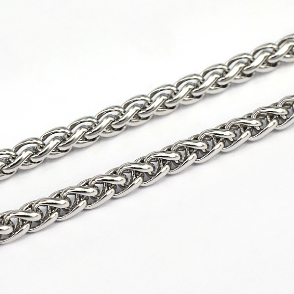 

PandaHall 304 Stainless Steel Wheat Chains, Foxtail Chain, Unwelded, Stainless Steel Color, 7x5x1.2mm 304 Stainless Steel