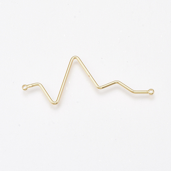 

PandaHall Brass Links connectors, Nickel Free, Real 18K Gold Plated, Heartbeat, 21.5x53x1mm, Hole: 1.4mm Brass Others