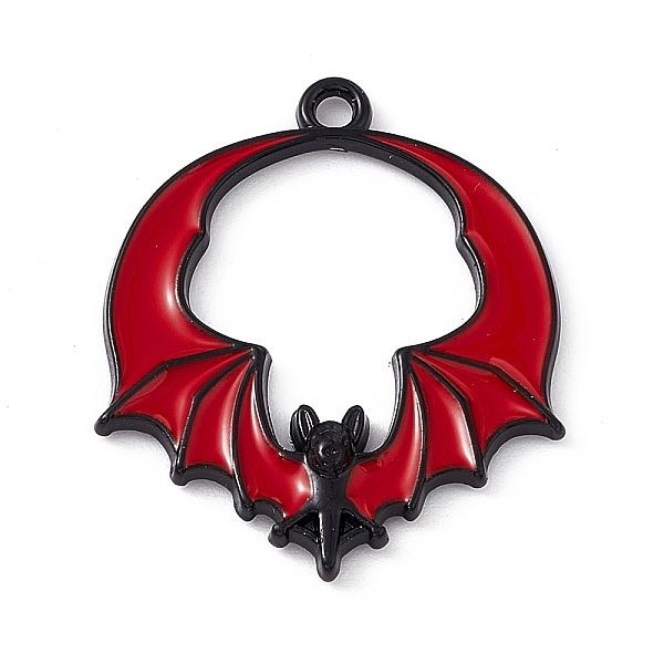 

PandaHall Alloy Enamel Pendants, Bat Charm, Electrophoresis Black, Red, 28x24x3mm, Hole: 1.8mm Alloy+Enamel Bat Red