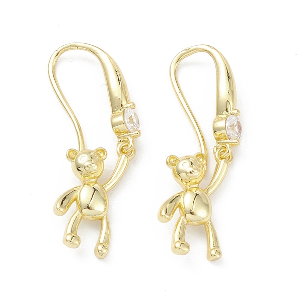 

PandaHall Bear Rack Plating Brass Cubic Zirconia Dangle Earrings for Women, Lead Free & Cadmium Free, Long-Lasting Plated, Real 18K Gold...