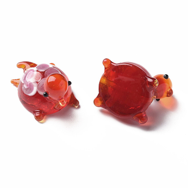 

PandaHall Handmade Lampwork Beads, Tortoise, Dark Red, 19~20x14.5x14.5~15.5mm, Hole: 1.2mm Lampwork Tortoise