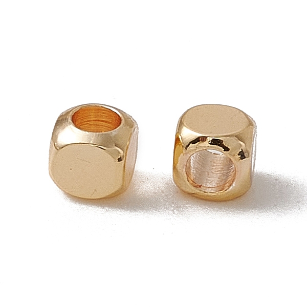 

PandaHall Brass Beads, Long-Lasting Plated, Cube, Real 18K Gold Plated, 3x3x3mm, Hole: 1.8mm Brass Cube