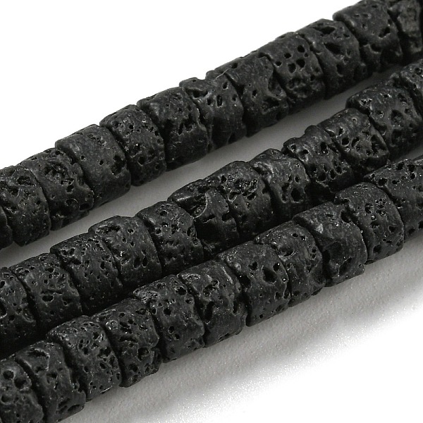 

PandaHall Natural Lava Rock Beads Strands, Flat Round/Disc, Heishi Beads, 4x2~2.5mm, Hole: 0.7mm, about 173pcs/strand, 15.08~15.35 inch...