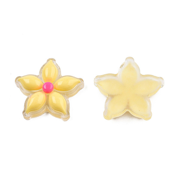 

PandaHall Transparent Resin Enamel Cabochons, Flower, Yellow, 23x23.5x5.5mm Resin Flower Yellow