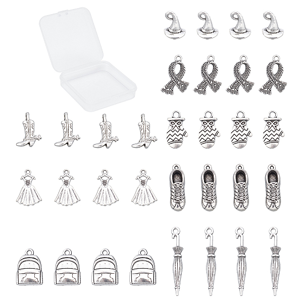 

PandaHall SUNNYCLUE 64Pcs 8 Styles Tibetan Style Alloy Pendants, Mixed Shapes, Antique Silver, 8pcs/style Alloy Mixed Shapes
