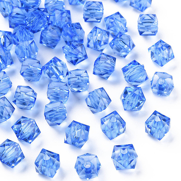 

PandaHall Transparent Acrylic Beads, Faceted, Square, Cornflower Blue, 8.5x9.5x9.5mm, Hole: 2.5mm Acrylic Cube