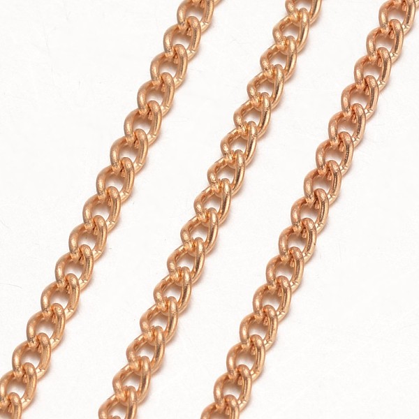 

PandaHall Iron Necklace Making, Twisted Curb Chain, with Alloy Lobster Clasp, Light Gold, 24.33 inch Iron