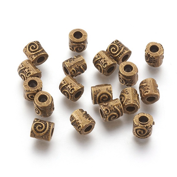 

PandaHall Tibetan Style Alloy Beads, Column, Cadmium Free & Nickel Free & Lead Free, Antique Bronze, 6mm, Hole: 2.5mm Alloy Column