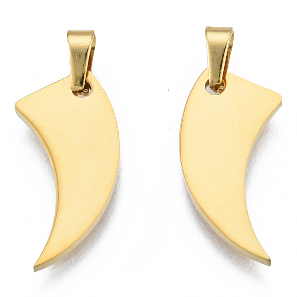 

PandaHall Ion Plating(IP) 201 Stainless Steel Pendants, with Stainless Steel Snap On Bails, Reaping Hook, Real 18K Gold Plated...