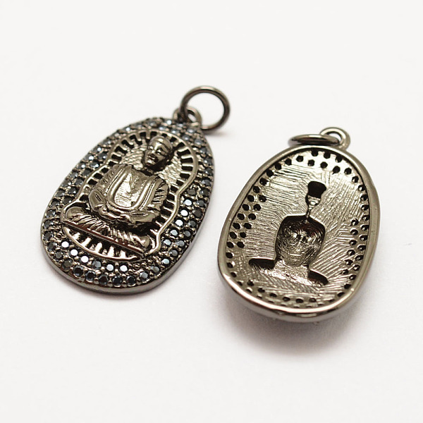 

PandaHall Brass Micro Pave Grade AAA Cubic Zirconia Pendants, Long-Lasting Plated, Buddha, Cadmium Free & Nickel Free & Lead Free, Gunmetal..., Black
