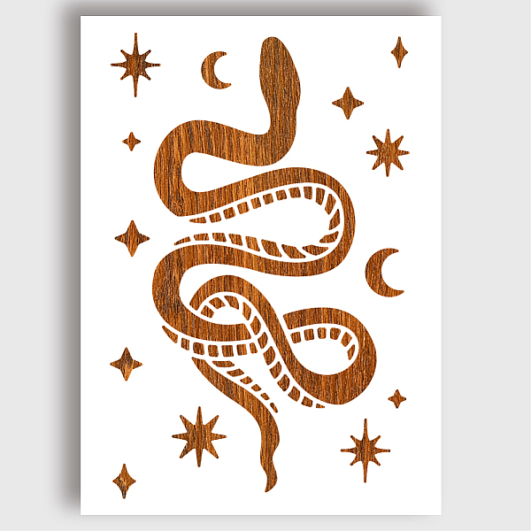 

PandaHall PET Hollow Out Drawing Painting Stencils, for DIY Scrapbook, Photo Album, Snake, 297x210mm Plastic Snake