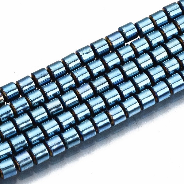 

PandaHall Electroplate Non-magnetic Synthetic Hematite Beads Strands, Column, Light Sky Blue, 3.5x3mm, Hole: 1mm, about 127~128pcs/strand...