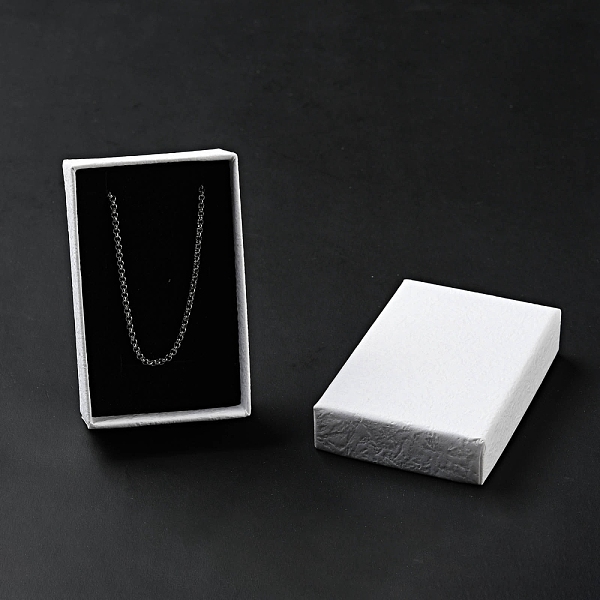 

PandaHall Texture Paper Necklace Gift Boxes, with Sponge Mat Inside, Rectangle, White, 8.1x5.1x2.7cm, Inner Diameter:4.6x7.3cm, Deep: 2.5cm...