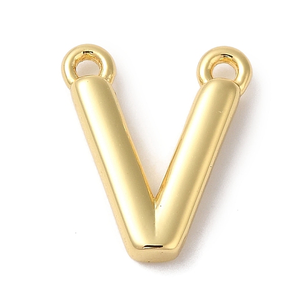 

PandaHall Rack Plating Brass Pendants, Long-Lasting Plated, Lead Free & Cadmium Free, Letter Charms, Real 18K Gold Plated, Letter V...