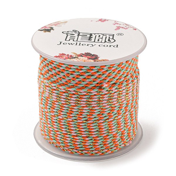 

PandaHall 4-Ply Polycotton Cord, Handmade Macrame Cotton Rope, with Gold Wire, for String Wall Hangings Plant Hanger, DIY Craft String..., Orange