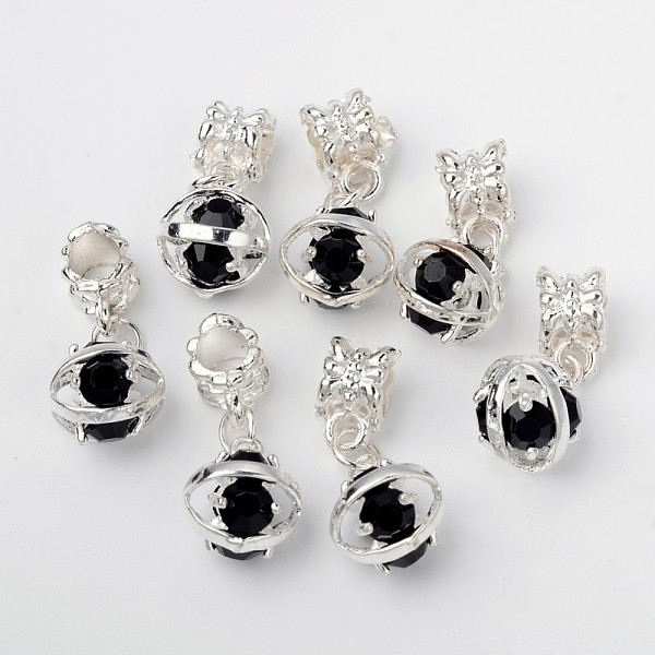 

PandaHall Alloy European Dangle Pendants, with Brass Rhinestone, Silver Color Plated, Oval, Jet, 25.5mm, Hole: 4.5mm Alloy+Rhinestone Oval...