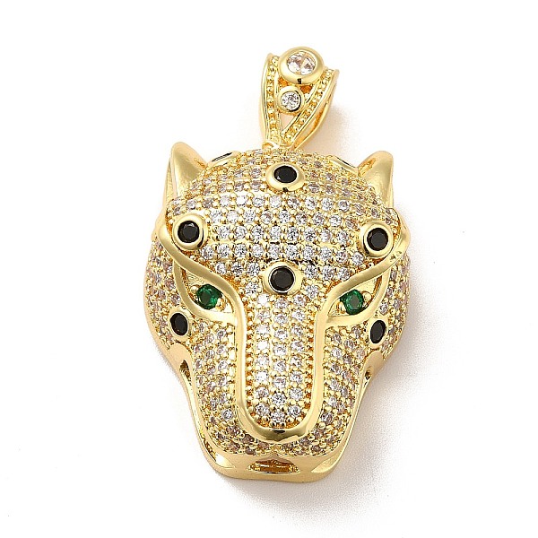 

PandaHall Brass Cubic Zirconia Pendants, Cheetah Charm, Real 18K Gold Plated, Clear, 25.5x25.5x9.5mm, Hole: 4.5x7.5mm Brass+Cubic Zirconia...