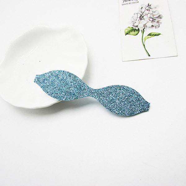 

PandaHall Glitter Non Woven Fabric Decoration Accessories, with Paillette/Sequins, Hair Bow, Bowknot, Steel Blue, 105x25x0.02mm Fibre Blue