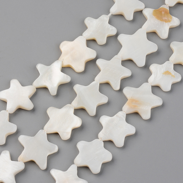

PandaHall Natural Freshwater Shell Beads Strands, Star, Seashell Color, 18~20x17~19x2~3mm, Hole: 0.8mm, about 20pcs/strand, 14.17 inch(36cm)...