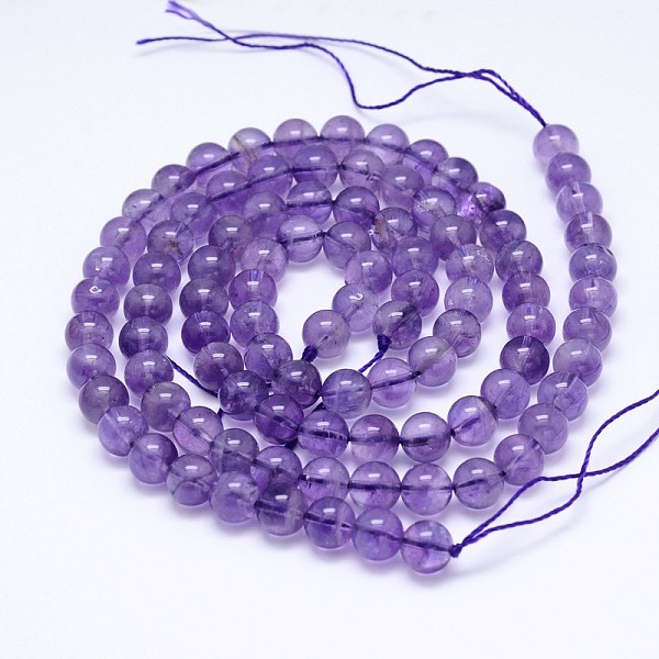 

PandaHall Natural Amethyst Round Bead Strands, Grade AB+, 8mm, Hole: 1mm, about 49pcs/strand, 15.5 inch Amethyst Round Purple
