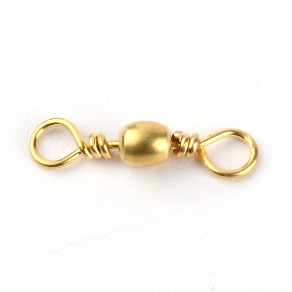 

PandaHall Brass Fishing Rolling Bearing Connector, Rolling Barrel Fishing, Fishing Swivels Tackle Accessories, Golden, 10.98x4x3mm, Hole...