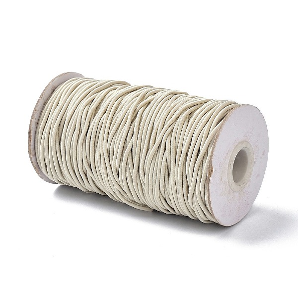 

PandaHall (Defective Closeout Sale: Spool Go Mouldy), Round Elastic Cord, with Fibre Outside and Rubber Inside, Antique White, 2mm, about...