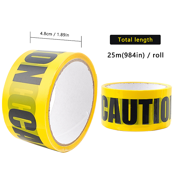 

PandaHall GORGECRAFT Caution Tape Roll Yellow Black Barricade Safety Tape Adhesive Warning Tape for Danger Areas Halloween Decoration, Word...