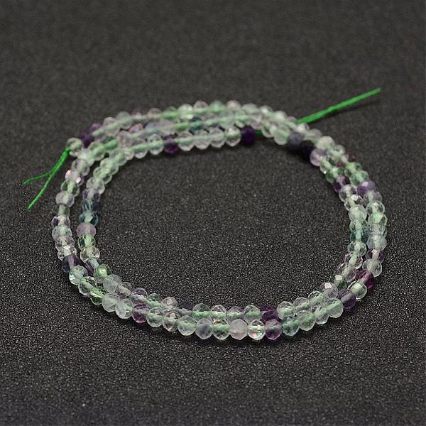 

PandaHall Natural Fluorite Beads Strands, Faceted, Rondelle, 3.5~4x2.5~3mm, Hole: 0.5~0.6mm, about 126pcs/strand, 15.3~15.7 inch(39~40cm)...