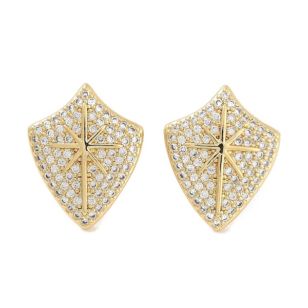 

PandaHall Brass Micro Pave Cubic Zirconia Stud Earrings for Women, Long-Lasting Plated, Cadmium Free & Lead Free, Real 18K Gold Plated, Star..., Clear