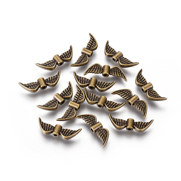 

PandaHall Tibetan Style Alloy Beads, Cadmium Free & Lead Free, Angel Wing, Antique Bronze, 7.5x21.5x3mm, Hole: 1mm Alloy Wing